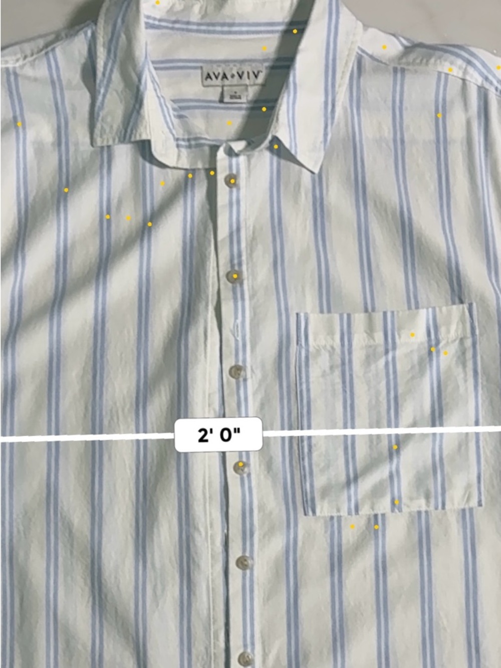 Ava & Viv Cotton Blue Stripe button down Size XL - Picture 7 of 7